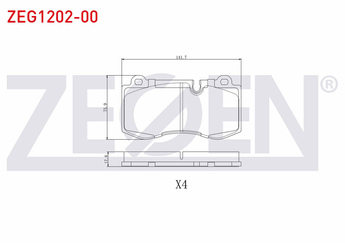 Fren Disk Balata Ön ZEGEN ZEG1202-00   44206220 A0044206220 0044206220 54207820 0054207820 44208020 0044208020