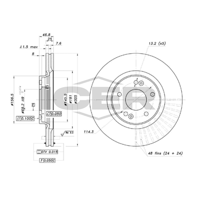 Fren Disk Ayna Ön Sağ ve Sol Kia Optima (JF)(2015->)  FRENBU 16608