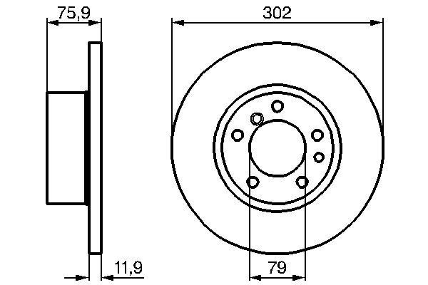 Fren Disk Ayna Ön Sağ ve Sol BMW 5 Serisi Sedan (E34)(1988->)  BOSCH 0 986 478 319