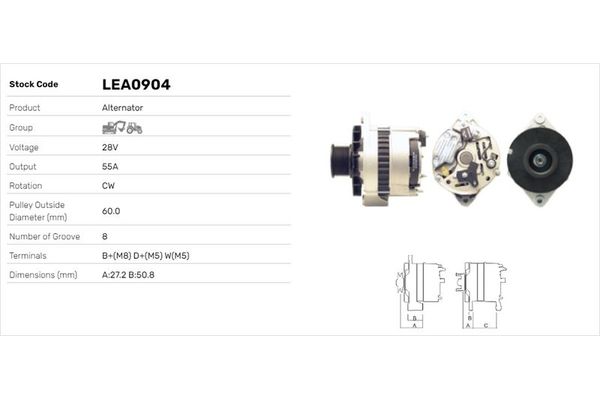 Alternatör  LUCAS ELEKTRIK LEA0904