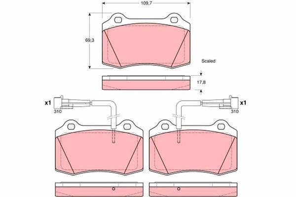 Fren Disk Balata Ön Alfa Romeo GTV (163)(1995->)  TRW GDB1392