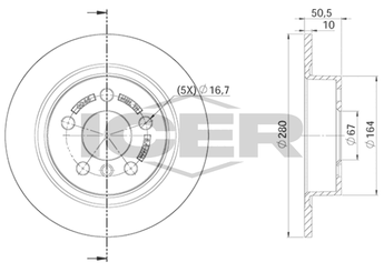 Fren Disk Ayna Arka Sağ ve Sol AYD 50919  34216799367 34 21 6 799 367
