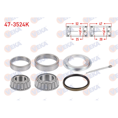 Teker Rulmanı Arka Sağ veya Sol Mazda E-Serie E2000 (1984->2002)  VEKA 47-3524K