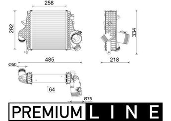 Turbo Radyatörü  MAHLE CI 640 000P  CI640000P CI 640 000P 4M0145803AH 4M0145803BP PAB14580320 PAB145803A