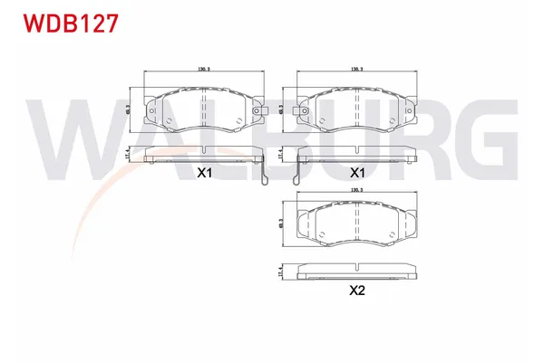 Fren Disk Balata Ön Nissan Laurel (JC32)(01.1986->)  WALBURG WDB127