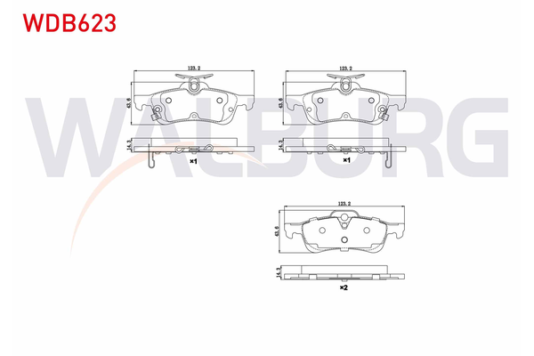 Fren Disk Balata Arka Toyota Yaris (KSP9/SCP9/NLP9)(2006->)  WALBURG WDB623