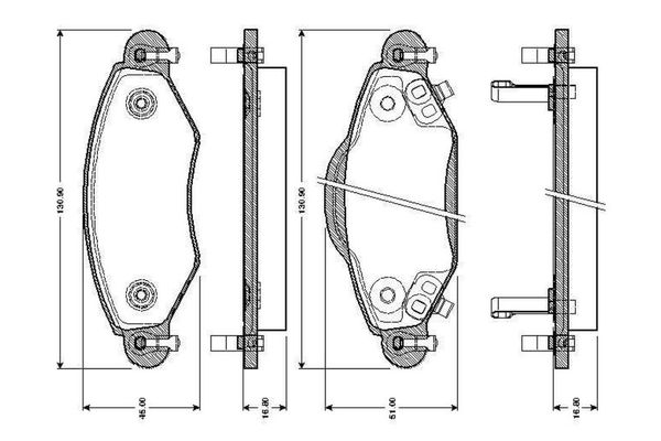Fren Disk Balata Ön Toyota Yaris (NCP1/NLP1/SCP1)(1999->)  BOSCH 0 986 TB2 443