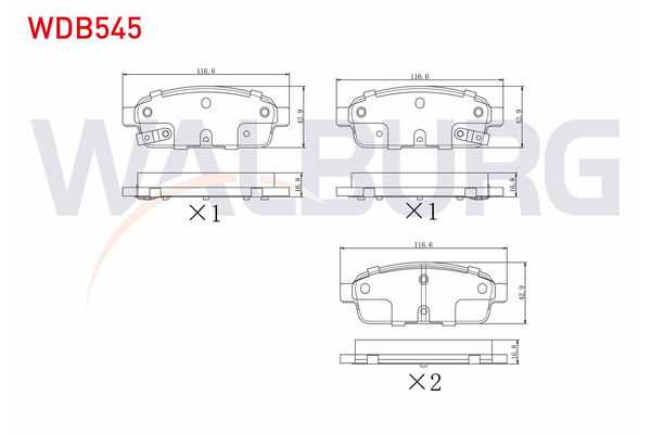 Fren Disk Balata Arka Chevrolet Trax (2013->)  WALBURG WDB545