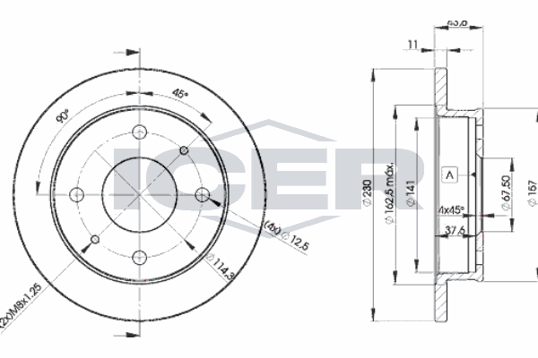 Fren Disk Ayna Ön Sağ ve Sol Hyundai Atos Prime (MX)(2000->)  MAGNETI MARELLI 360704014700