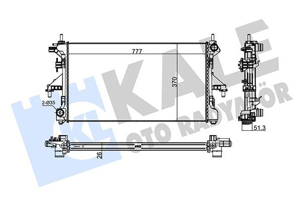Su Radyatörü  Peugeot Boxer (335/435) P.Van,Camlı (H2) Aks:4035mm (2007->)  KALE 285500