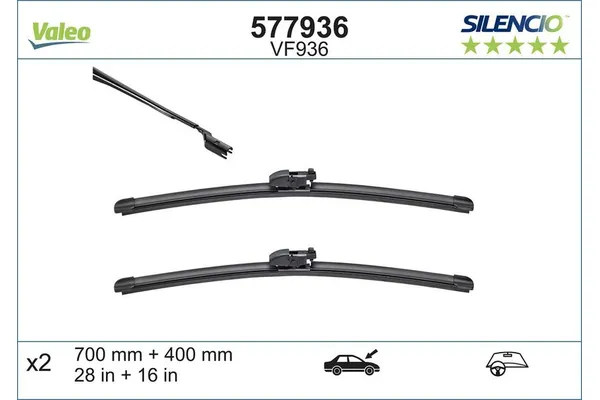 Silecek Süpürgesi Ön Muz Tip 700 mm - 28 inç SILBAK SBE700