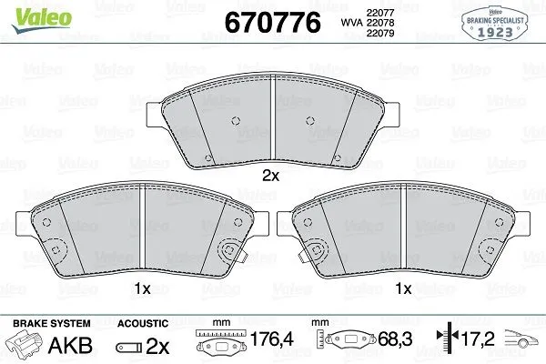 Fren Disk Balata Ön Cadillac SRX (2010->)  VALEO 670776