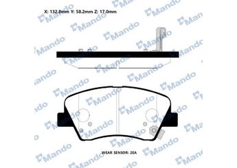 Fren Disk Balata Ön MANDO RMPH46NS  58101C8A50 58101C8A60 581011RA05 581011WA05 581011RA00 581011RA10 581011VA00 581014LA00 58101C7A00 58101C8A00 58101C8A10 58101H5A25 581010UA00 1360212006K 581011RA01 581011WA35 58101H8A05 58101H9A10 S581011WA05 S581011WA35 58101H8A00