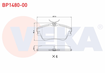 Fren Disk Balata Ön VEKA BP1480-00  