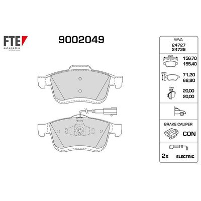 Fren Disk Balata Ön Lancia Delta (181)(2008->)  FTE 9002049