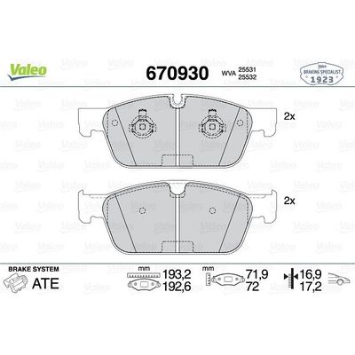 Fren Disk Balata Ön VALEO 670930