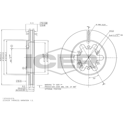 Fren Disk Ayna Ön Sağ ve Sol WALBURG WBD1152