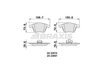 Fren Disk Balata Ön BRAXIS AA0136  30683274 30714791 B3YF3323Z 1368558 1605558 93190982 93195754 30635328 30742029 31212184 31317658