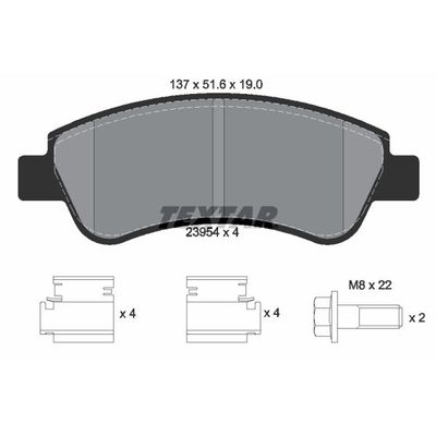 Fren Disk Balata Ön Peugeot Partner (S2)(11.2002->)  TEXTAR 2395401