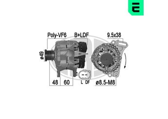 Alternatör  VALEO 443256  45903023C 45903023CX 045903023C 045903023CX