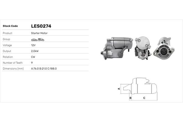 Marş Dinamosu  LUCAS ELEKTRIK LES0274