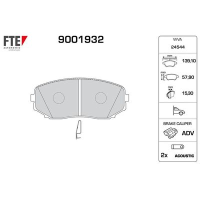 Fren Disk Balata Ön Mitsubishi Eclipse Cross (GK0W / GL0W)(01.2018->)  FTE 9001932
