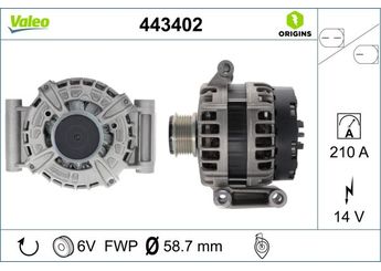 Alternatör  VALEO 443402  125811013 125811083 125811084 1768612 1874991 BK2T10300DA BK2T-10300-DA BK2T10300DB