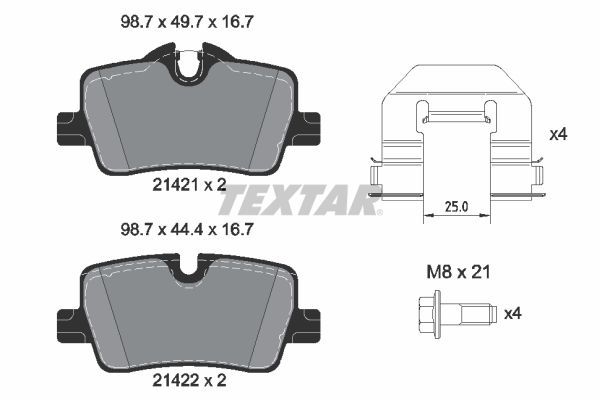 Fren Disk Balata Arka BMW 4 Serisi Gran Coupe (G26)(2021->)  TEXTAR 2142101