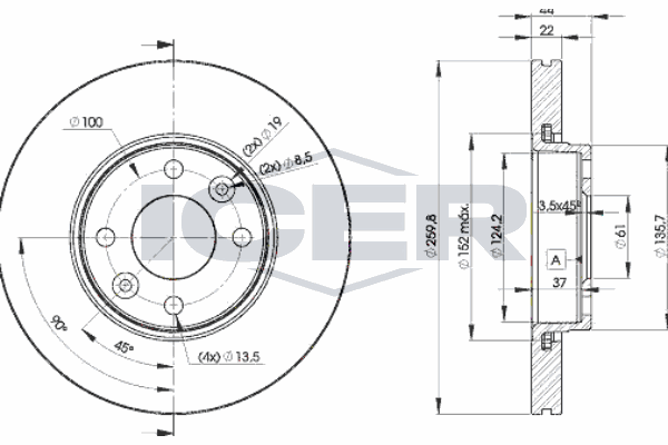 Fren Disk Ayna Ön Sağ ve Sol Nissan Micra C+C (CK12E)(06.2005->)  MAGNETI MARELLI 360704002300