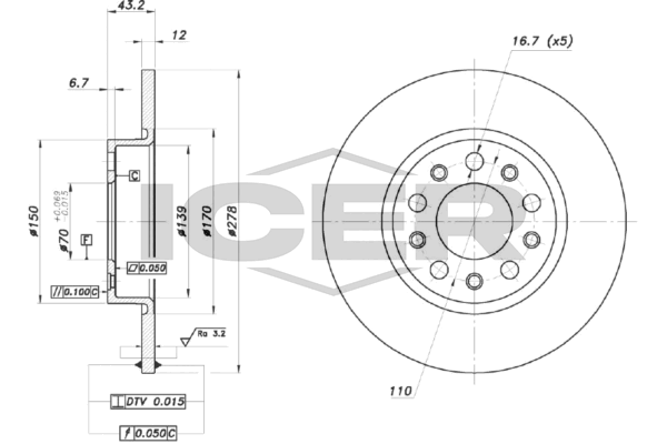 Fren Disk Ayna Arka Sağ ve Sol Jeep Renegade (BU)(2014->)  FIAT ORJINAL 52059174