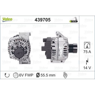 Alternatör  Opel Agila B (2008->)  VALEO 439705