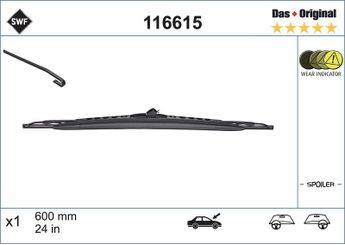 Silecek Süpürgesi Ön  600 mm - 24 inç SWF 116615  61618361475 6426CE 6426GT