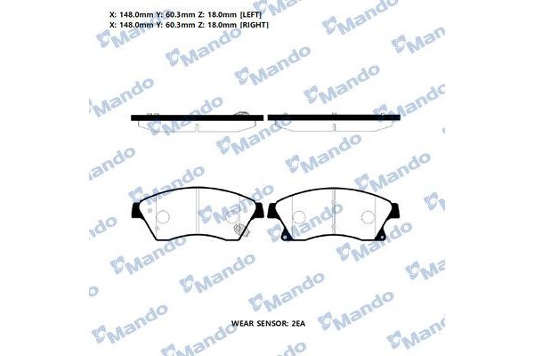 Fren Disk Balata Ön Chevrolet Cruze (2009->)  MANDO RMPD30