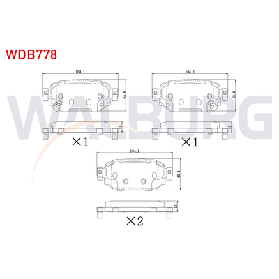 Fren Disk Balata Arka Mazda CX-3 (DK)(04.2015->)  WALBURG WDB778