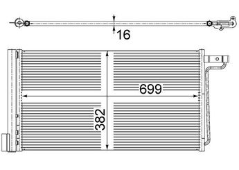 Klima Radyatörü  MAHLE AC 29 000S  AV6119710AC 1684204 1769313 2010987 AV6119710AA AV6119710AB AV6419710AA