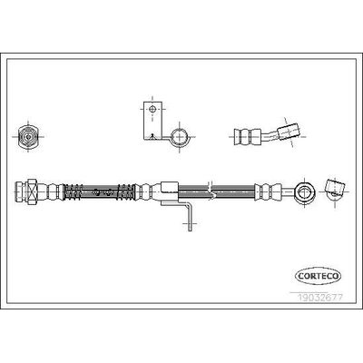 Fren Hortumu Ön Sol Hyundai Coupe (RD)(2000->)  CORTECO 19032677