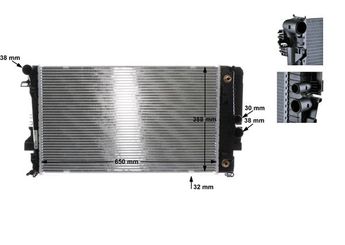 Su Radyatörü  MAHLE CR 1173 000S  52052603 6395010701 6395011201 A6395010701 A 639 501 07 01 A6395011201 A 639 501 12 01