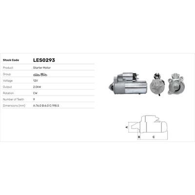 Marş Dinamosu  Ford Galaxy (CA1)(2006->)  LUCAS ELEKTRIK LES0293