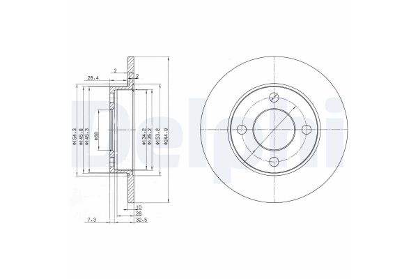 Fren Disk Ayna Arka Sağ ve Sol Audi 80/90 2/4 Kapı (811/813/853)(06.1984->)  DELPHI BG2517