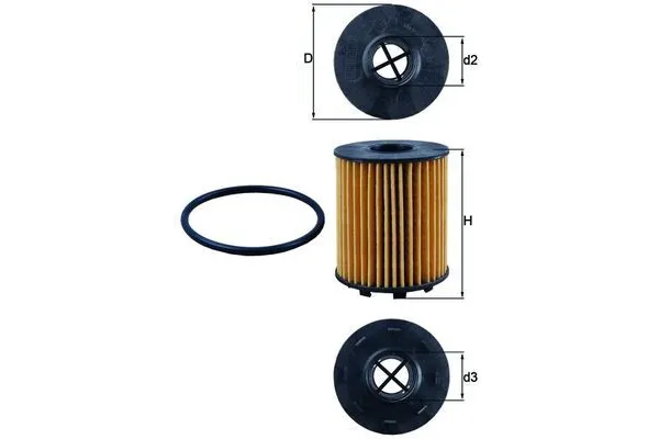 Yağ Filtresi  Fiat Fiorino (225) Cargo/Combimix (2008->)  MAHLE OX 371D