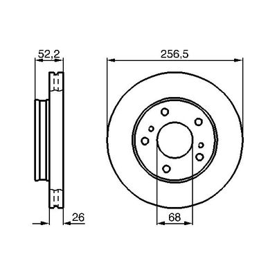 Fren Disk Ayna Ön Sağ ve Sol Nissan Serena (C23M)(07.1992->)  BOSCH 0 986 478 485