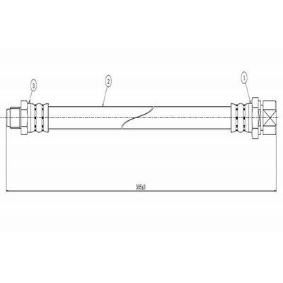 Fren Hortumu Ön Sağ veya Sol Volkswagen Käfer 1200 (Tip 1)(08.1978->1985)  CAVO C800 094A