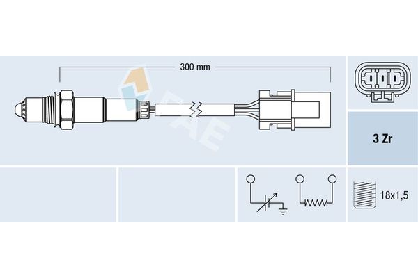 Oksijen (Lambda) Sensörü  Nissan 200 SX (S14)(04.1994->)  FAE 77228