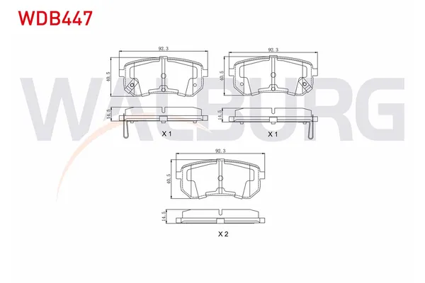Fren Disk Balata Arka Hyundai i10 (PA)(09.2007->)  WALBURG WDB447