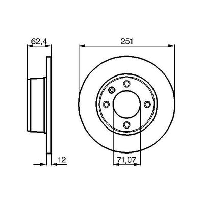 Fren Disk Ayna Arka Sağ ve Sol Citroen Xantia Break (01.1998->)  BOSCH 0 986 478 879