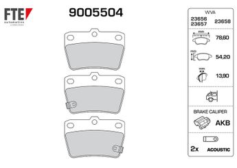 Fren Disk Balata Arka FTE 9005504  446642030 04466-42030 446642010 04466-42010 446642020 04466-42020 0446642010 0446642020 0446642030 446642040 0446642040 446642050 0446642050 4466YZZD3 04466YZZD3 986494350 0986494350