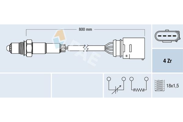 Oksijen (Lambda) Sensörü  Audi A4 Sedan (8E)(04.2003->)  FAE 77436