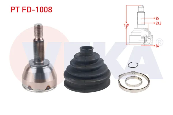 Aks Kafası Ön Dış Sağ veya Sol VEKA PT FD-1008