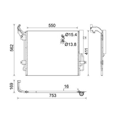 Klima Radyatörü  Volkswagen Sharan (7N1)(05.2010->2015)  MAHLE AC 849 000S