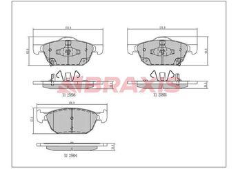 Fren Disk Balata Ön BRAXIS AA0656  45022TV0E01 45022TV0E02 45022TV2E02 45022-TV0-E01 45022-TV0-E02 45022-TV2-E02